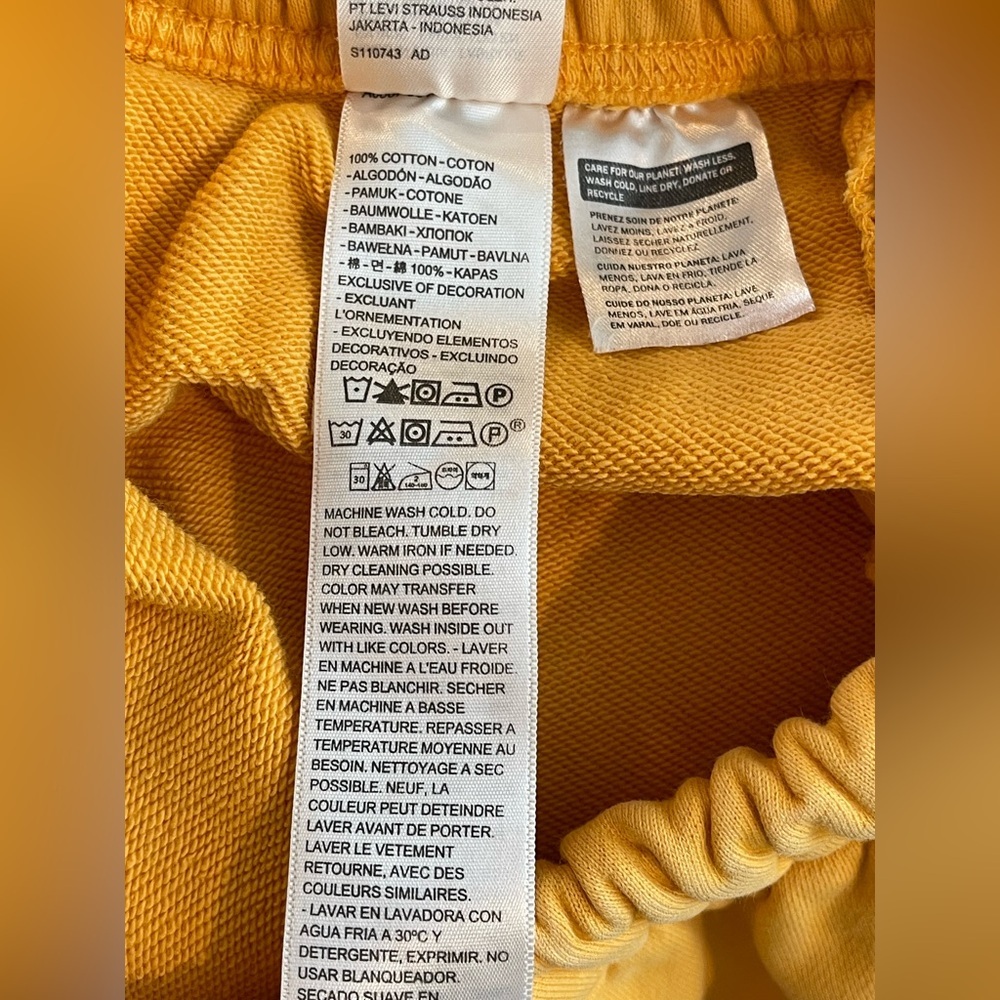 Levi’s Gold Tab Golden Orange Yellow Jogger Sweatpants 100% Cotton Size XS - Picture 10 of 11